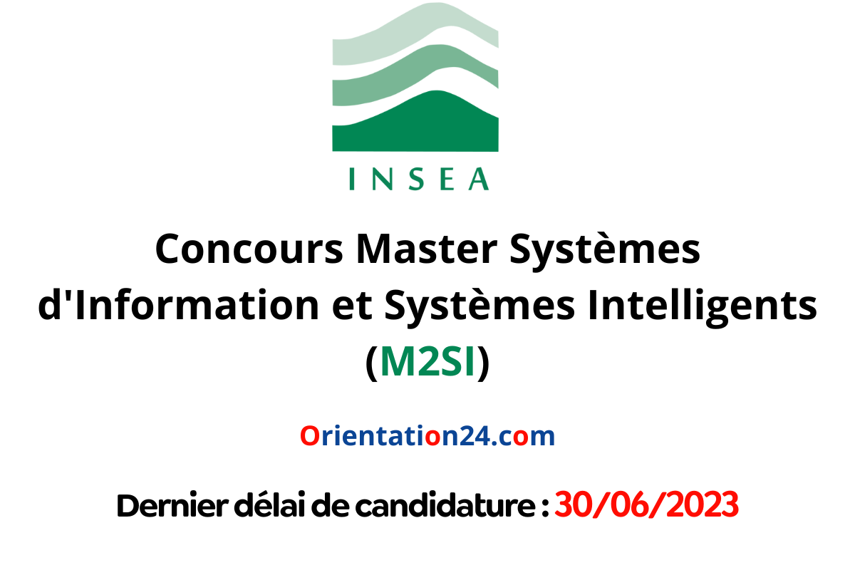 Concours Master M2SI INSEA 2023-2024