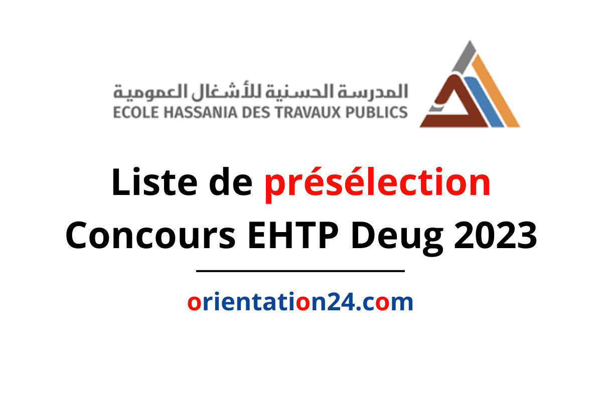 Résultats présélection concours EHTP Deug 2023