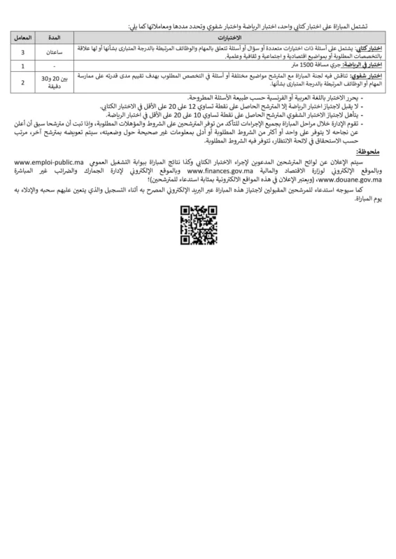 Avis de Concours 34 Ingenieurs dEtat des Douanes 1er Grade 2