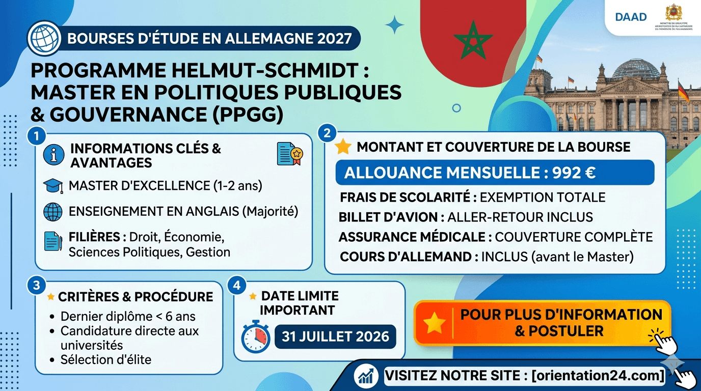 Bourse DAAD Helmut-Schmidt 2027 en Allemagne : Guide Complet pour les Marocains