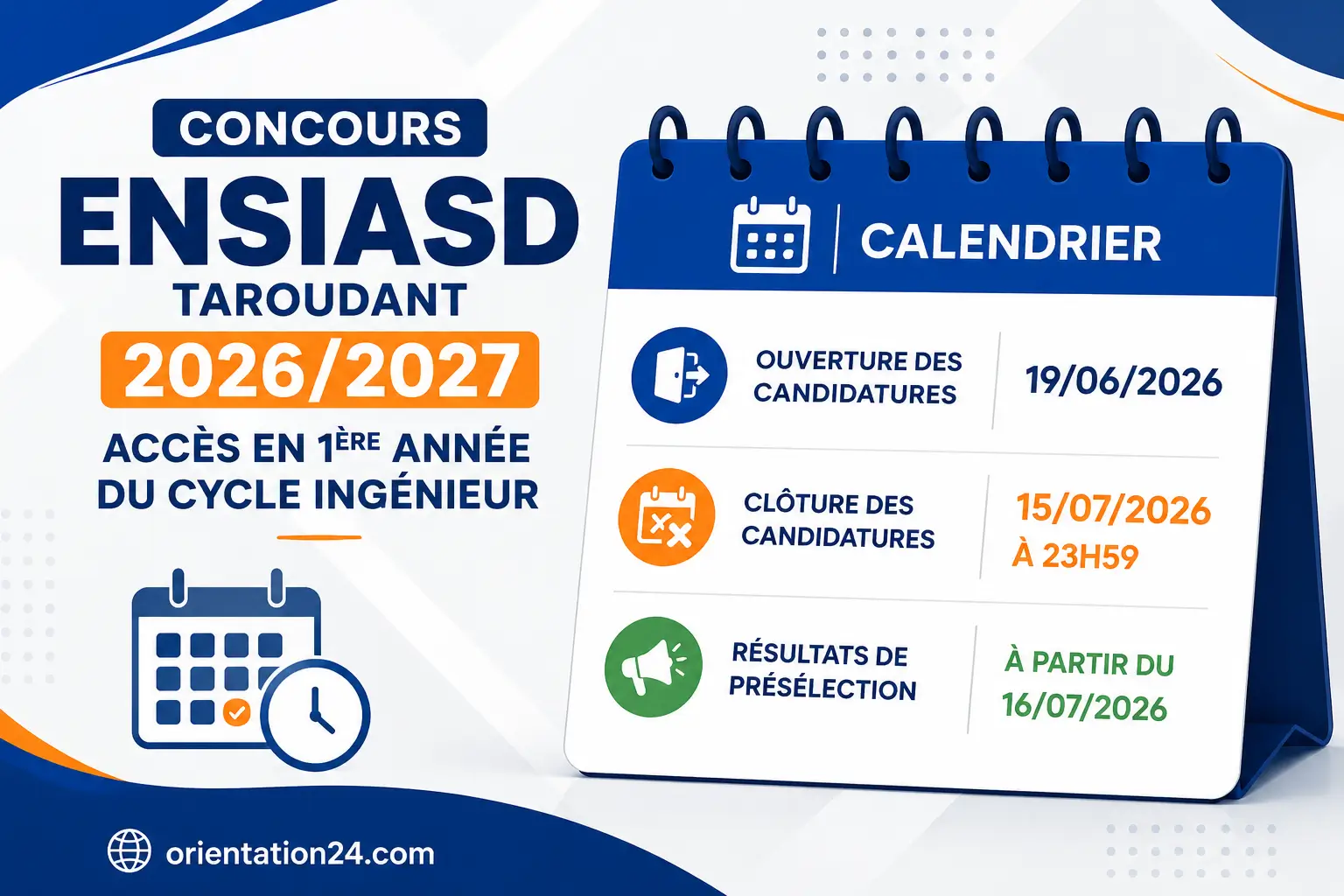 Concours ENSIASD Taroudant 2026/2027 : Accès en 1ère année du Cycle Ingénieur (Passerelle)