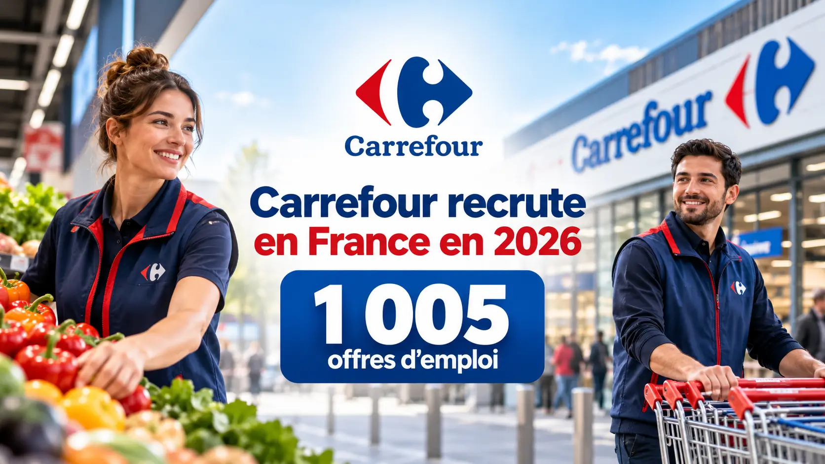 Carrefour recrute en France en 2026 : 1 005 offres d’emploi