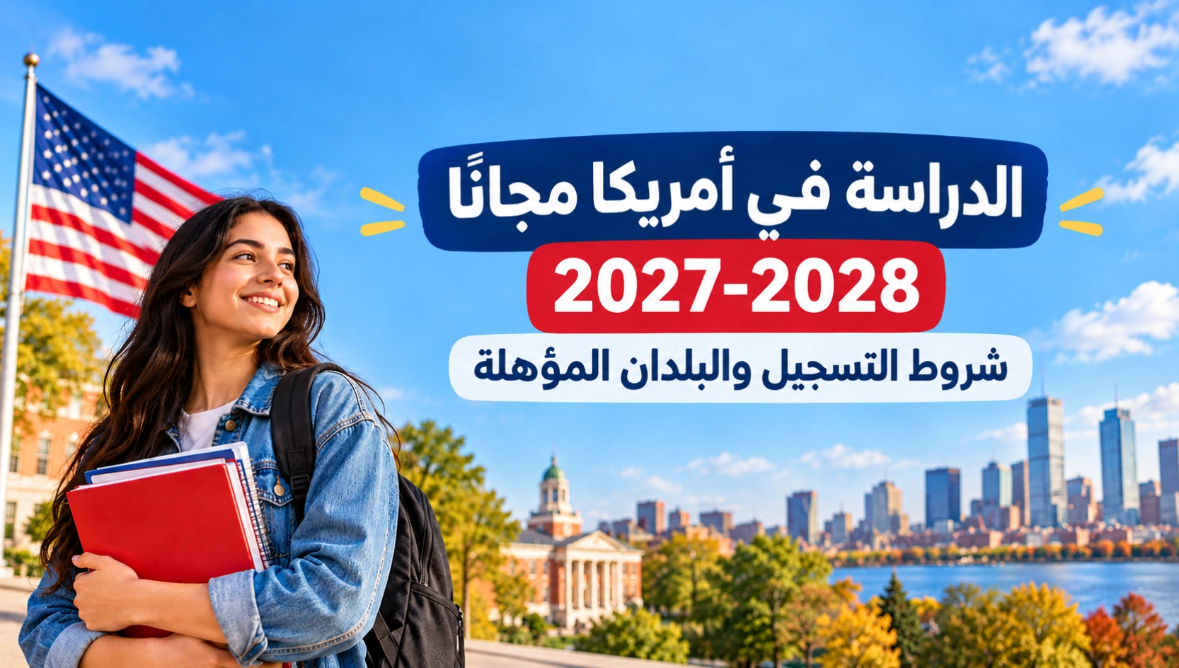 الدراسة في أمريكا مجانًا 2027-2028: شروط التسجيل والبلدان المؤهلة