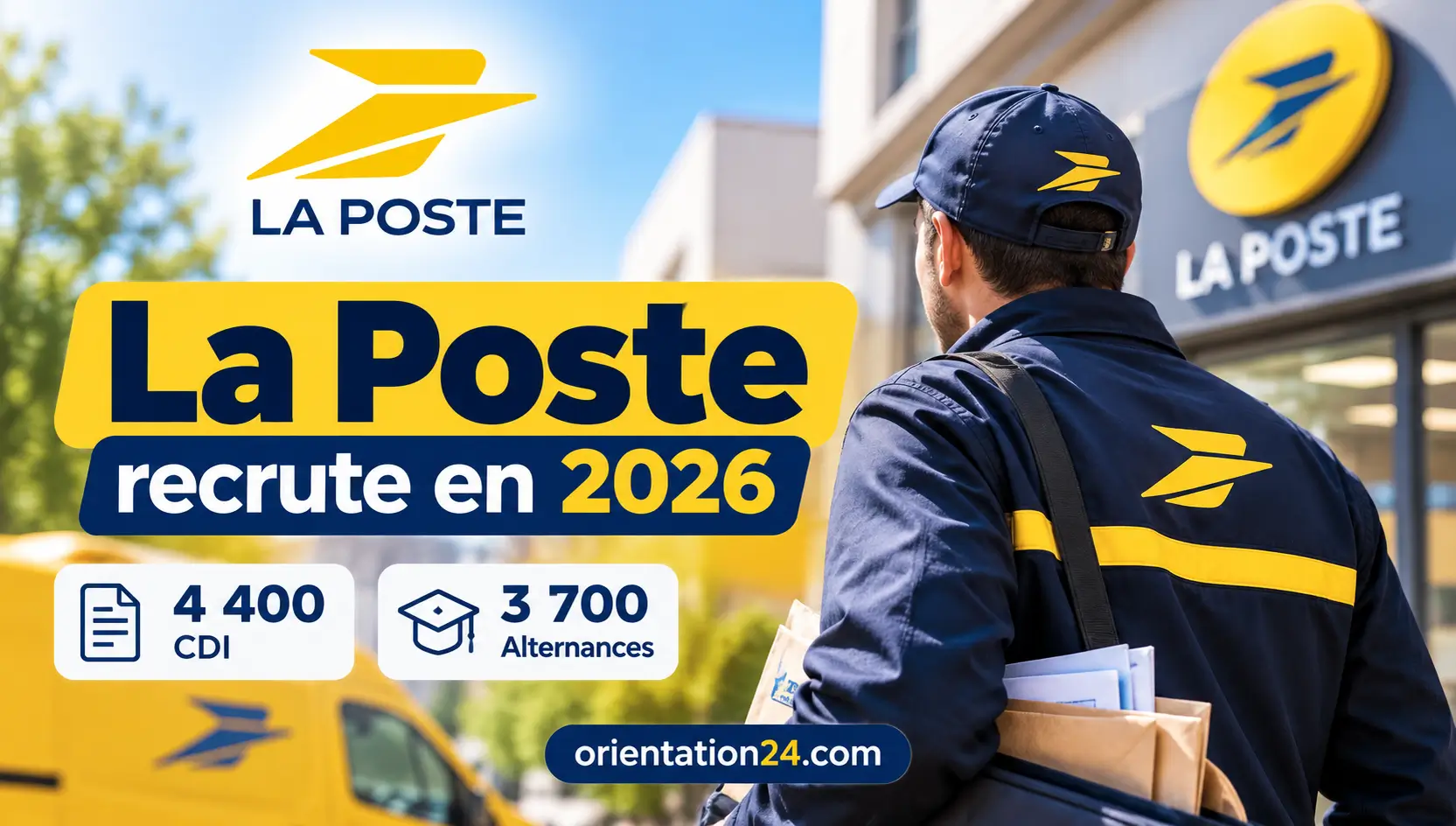 La Poste recrute en 2026 : 4 400 CDI et 3 700 alternances