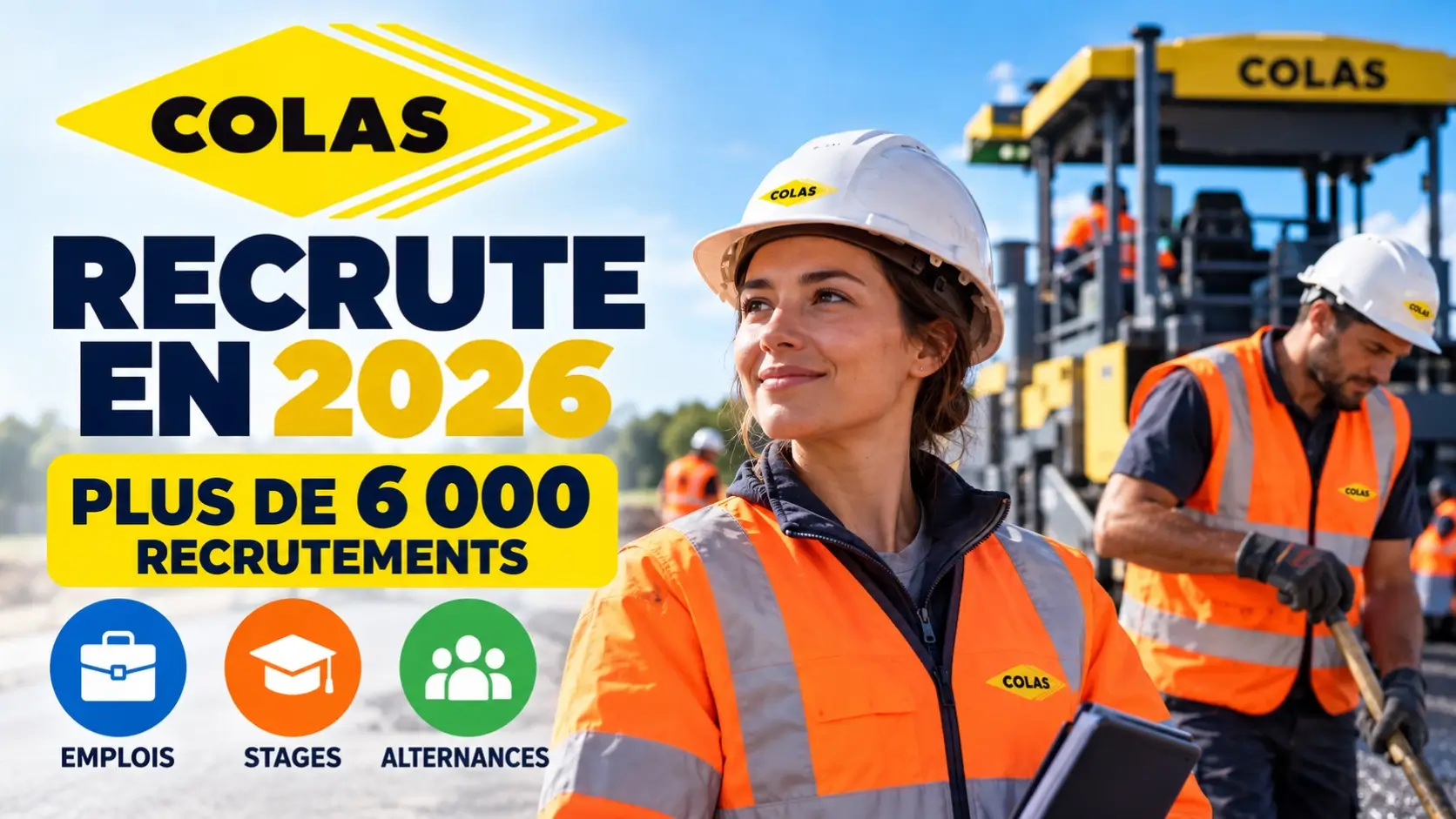 Colas recrute en 2026 : plus de 6 000 recrutements, stages et alternances