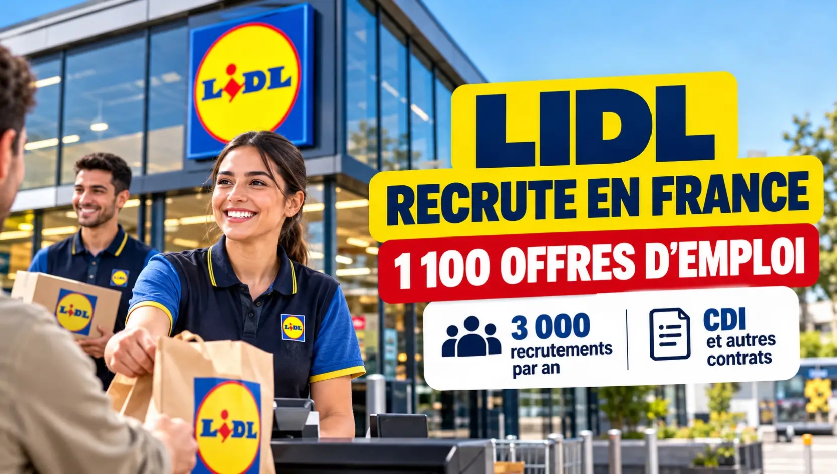Lidl recrute en France en 2026 : 1 100 offres d’emploi