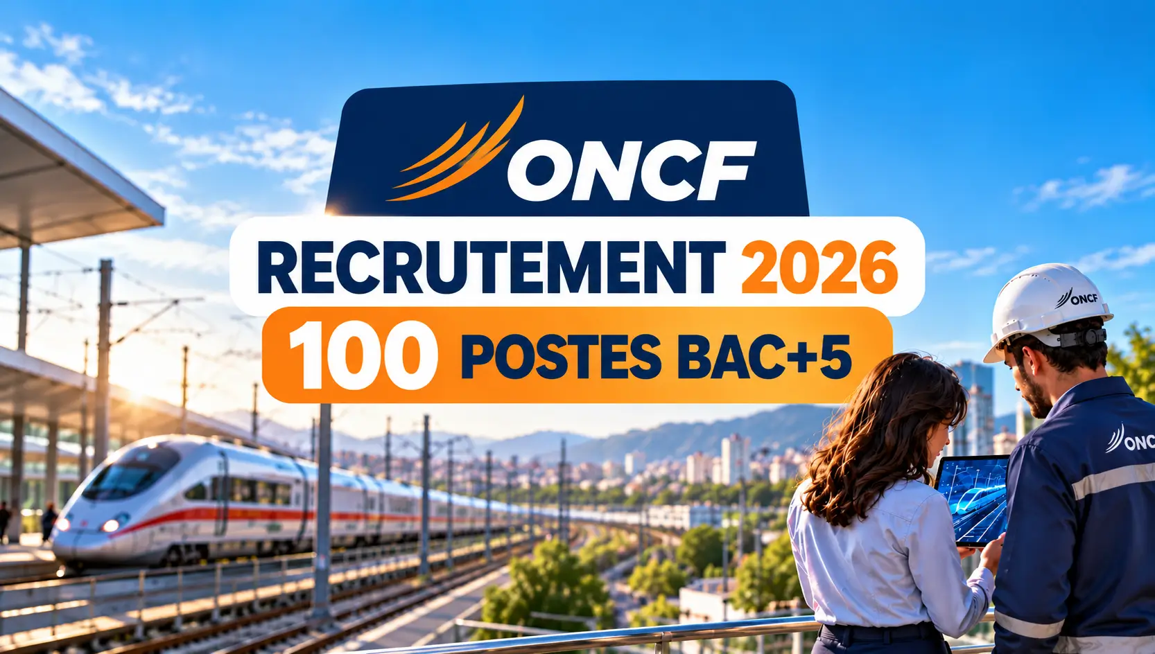 Recrutement ONCF 2026 : 100 postes pour ingénieurs et cadres Bac+5