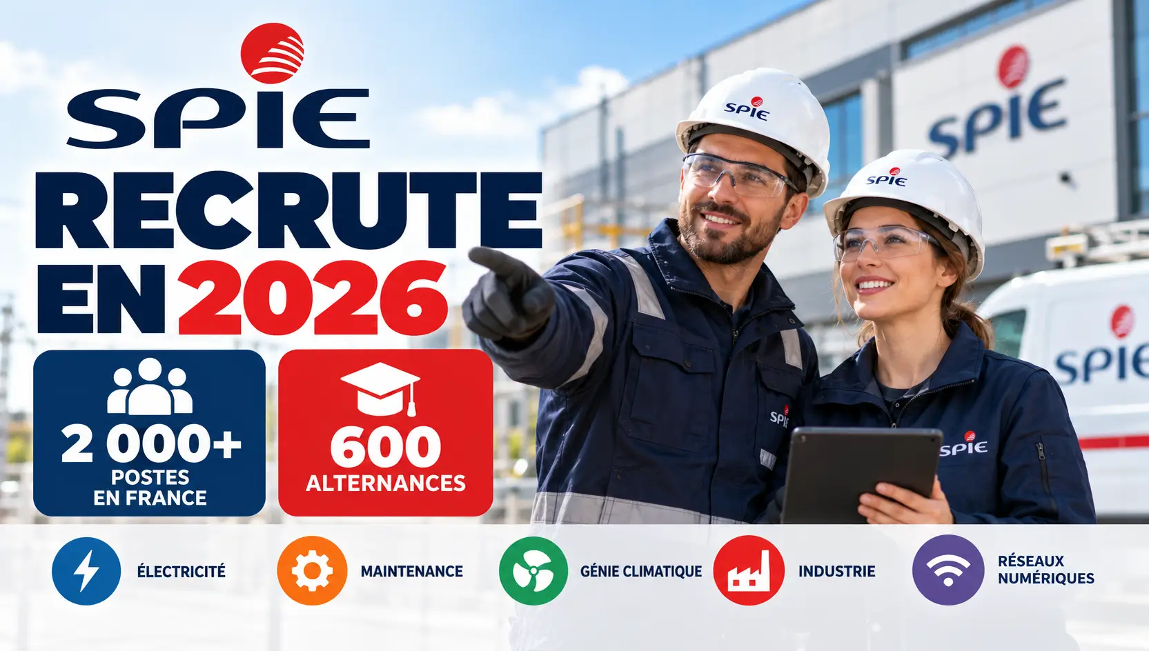 SPIE recrute en France en 2026 : plus de 2 000 postes, dont 600 en alternance